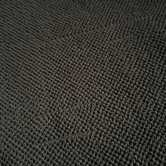 Natori Black Honeycomb Knit Chunky V-Neck Sweater Medium Flaws - Picture 8 of 9